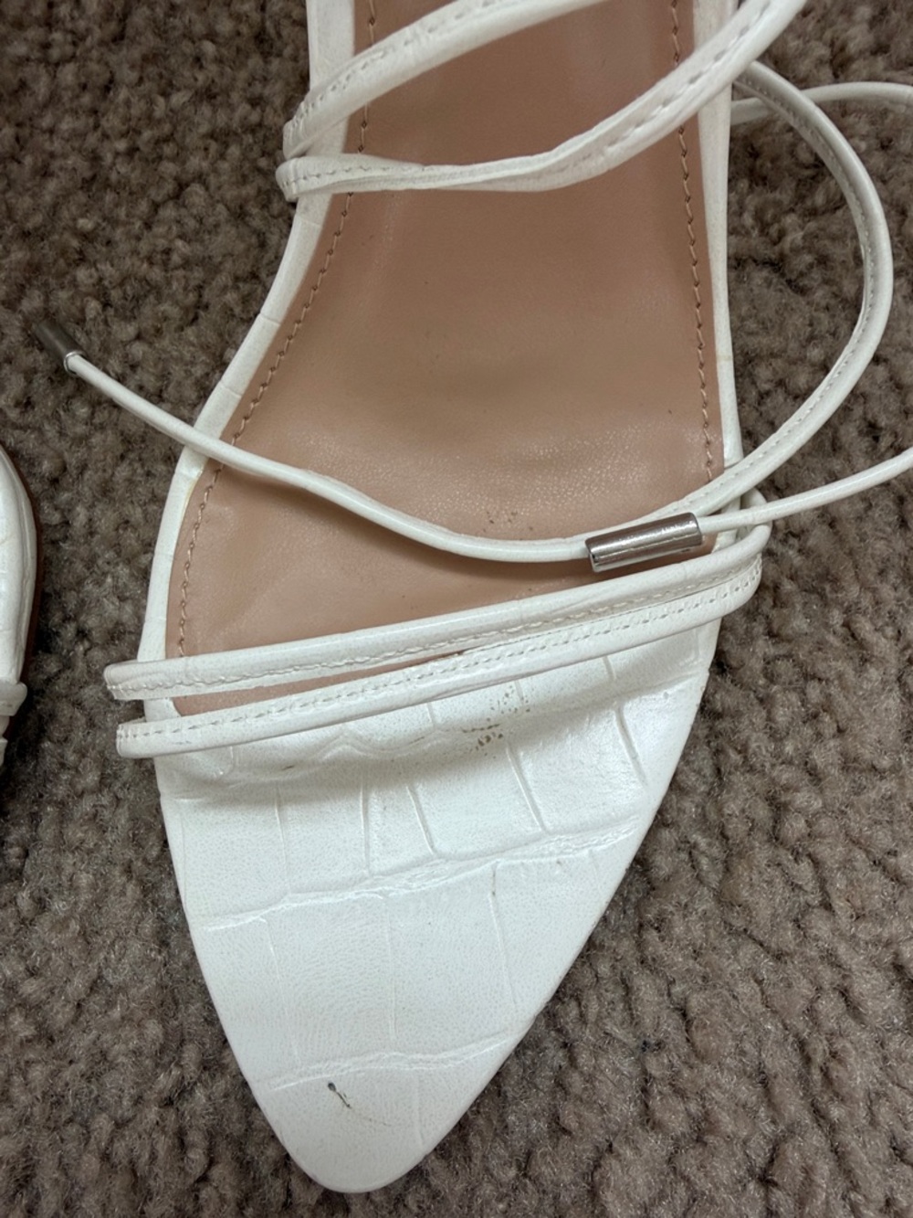 Steve Madden White Lace-Up Strappy Heels - Picture 5 of 13